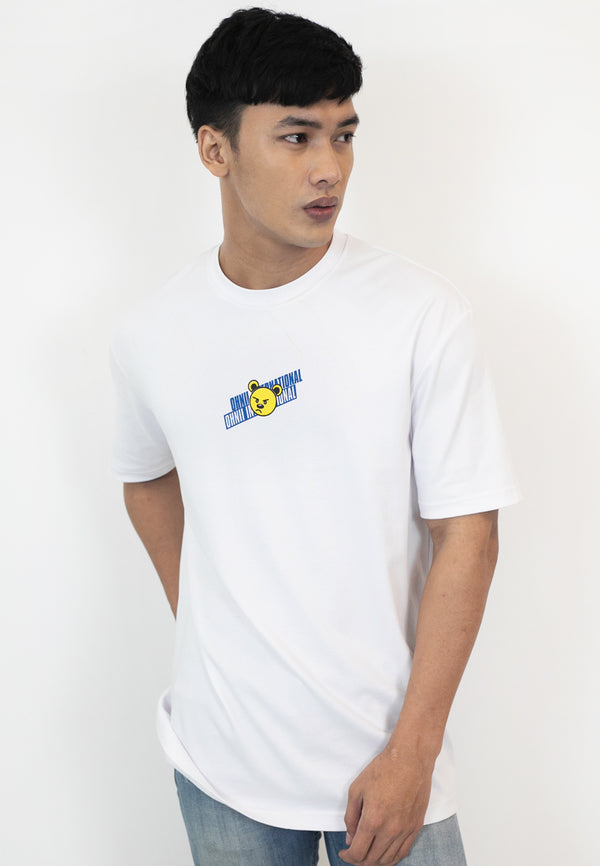 OVERSIZED INTERNATIONAL BEAR COTTON JERSEY TSHIRT (WHITE) - Ohnii Official Site