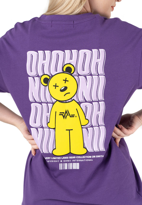 OVERSIZED LOGO REPETITION BEAR COTTON JERSEY TSHIRT