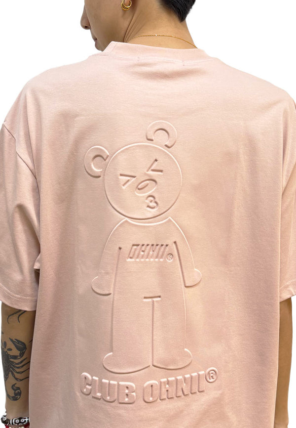 OVERSIZED 3D CLUB OHNINI HAUGHTY BEAR COTTON JERSEY TSHIRT (PEACH)