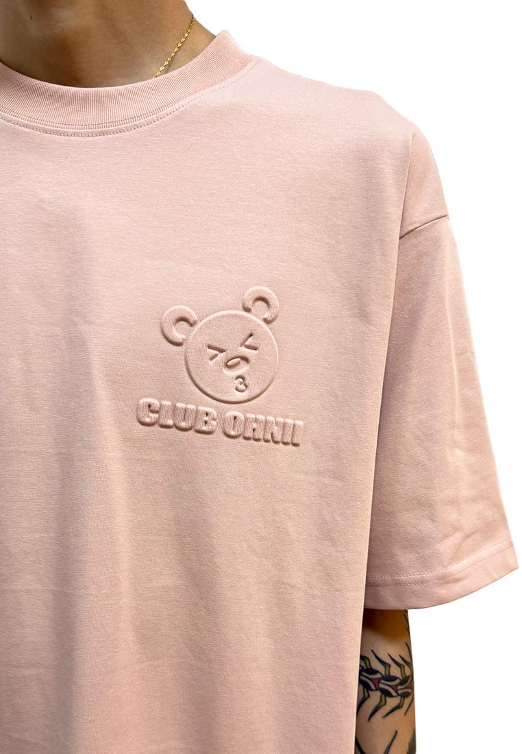 OVERSIZED 3D CLUB OHNINI HAUGHTY BEAR COTTON JERSEY TSHIRT (PEACH)
