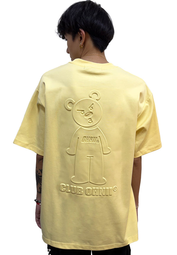 OVERSIZED 3D CLUB OHNII HAUGHTY BEAR COTTON JERSEY TSHIRT (YELLOW)