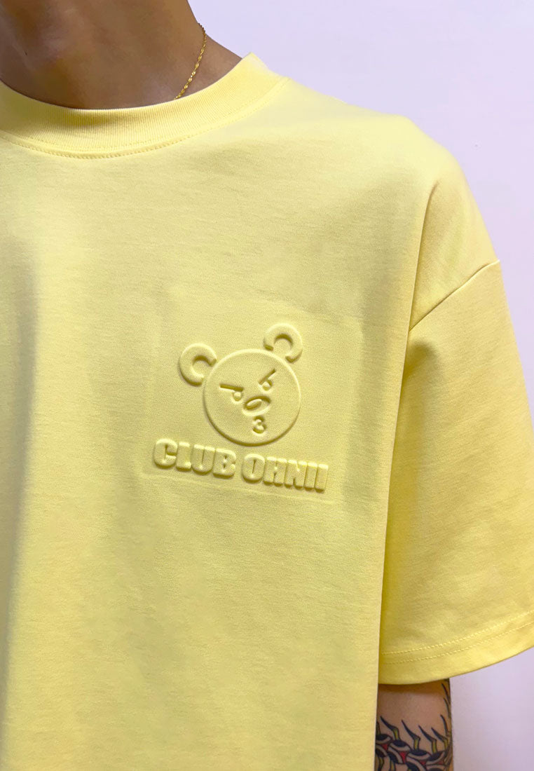 OVERSIZED 3D CLUB OHNII HAUGHTY BEAR COTTON JERSEY TSHIRT (YELLOW)
