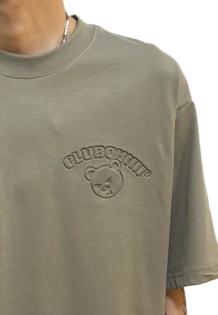 WATER-RESISTANCE: OVERSIZED 3D LUCKY SYNDROME HAUGHTY BEAR COTTON JERSEY TSHIRT (KHAKI)