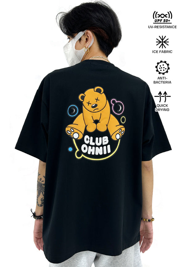 OVERSIZED BUBBLE BEAR (BLACK) COTTON JERSEY TSHIRT