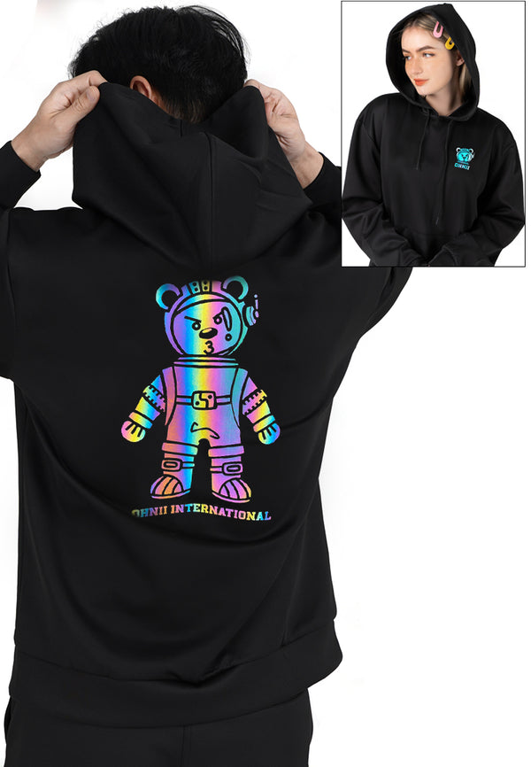 RAINBOW REFLECTIVE ASTRONAUT BEAR HOODIE