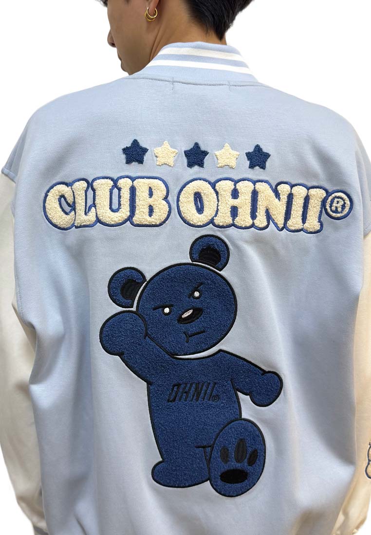 OVERSIZED CLUB OHNII HAUGHTY BEAR BASEBALL JACKET (BLUE)