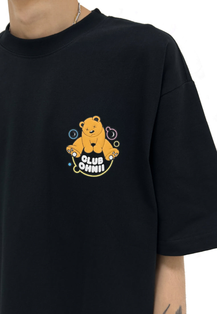 OVERSIZED BUBBLE BEAR (BLACK) COTTON JERSEY TSHIRT