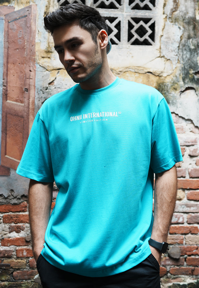 OVERSIZED CAPTAIN BEAR (TURQUOISE ) COTTON JERSEY TSHIRT