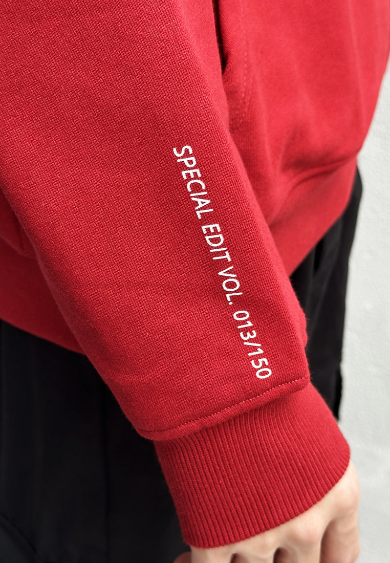 EMBROIDERED DRAGON BEAR HOODIE (MAROON) (LIMITED-EDITION)