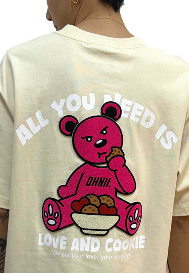 OVERSIZED COOKIE HAUGHTY BEAR COTTON JERSEY TSHIRT (KHAKI)