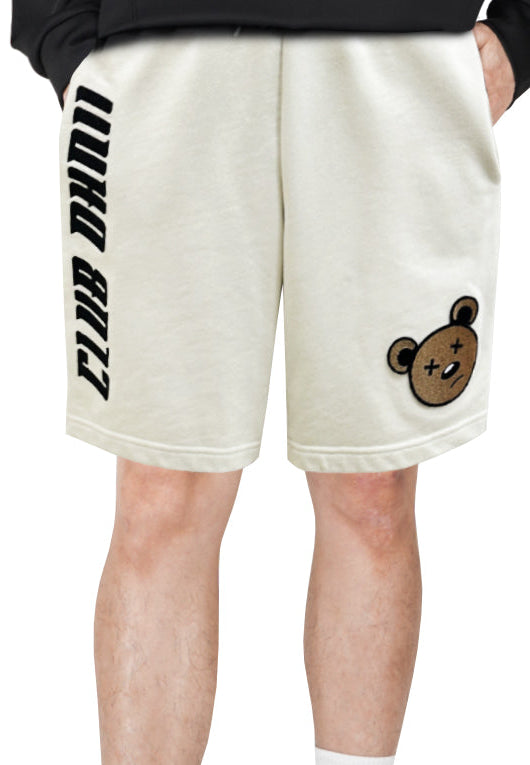 EMBROIDERED GRADIENT TUFTING BEAR HEAD PANTS (CREAM)