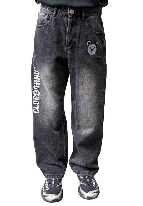 CLUB OHNII STRAWBERRY HAUGHTY BEAR GID JEANS IN DENIM