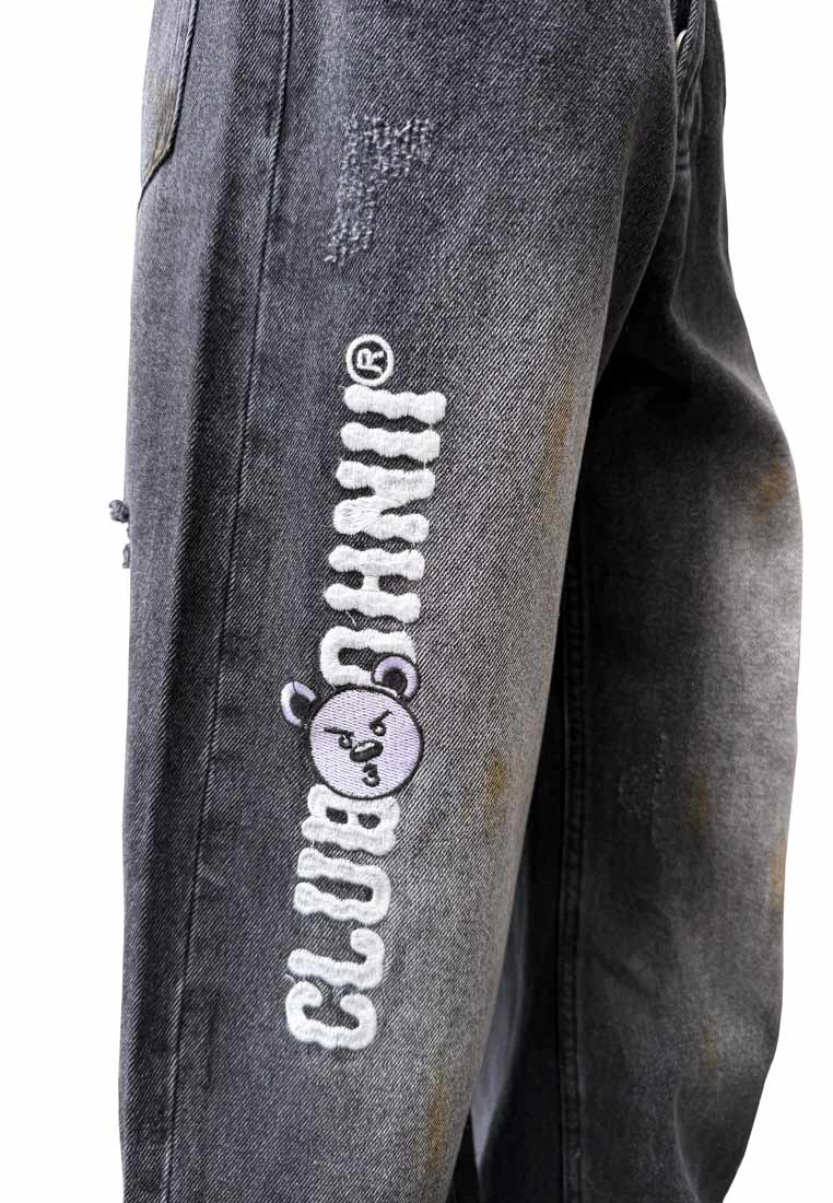 CLUB OHNII STRAWBERRY HAUGHTY BEAR GID JEANS IN DENIM