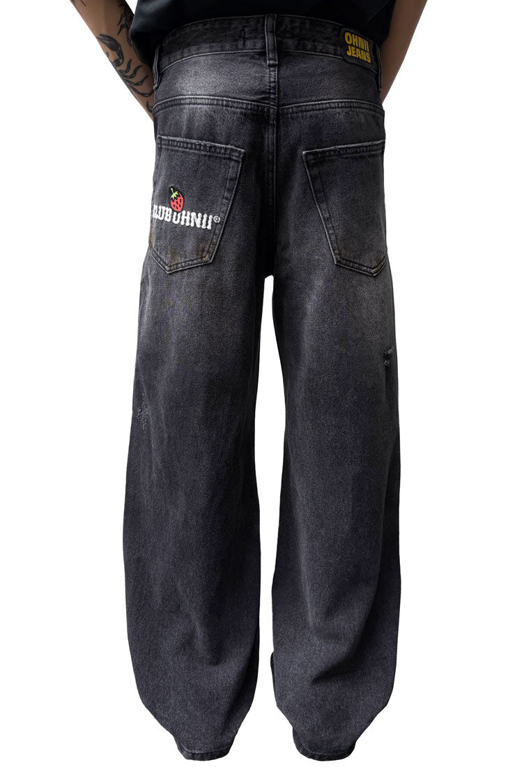 CLUB OHNII STRAWBERRY HAUGHTY BEAR GID JEANS IN DENIM