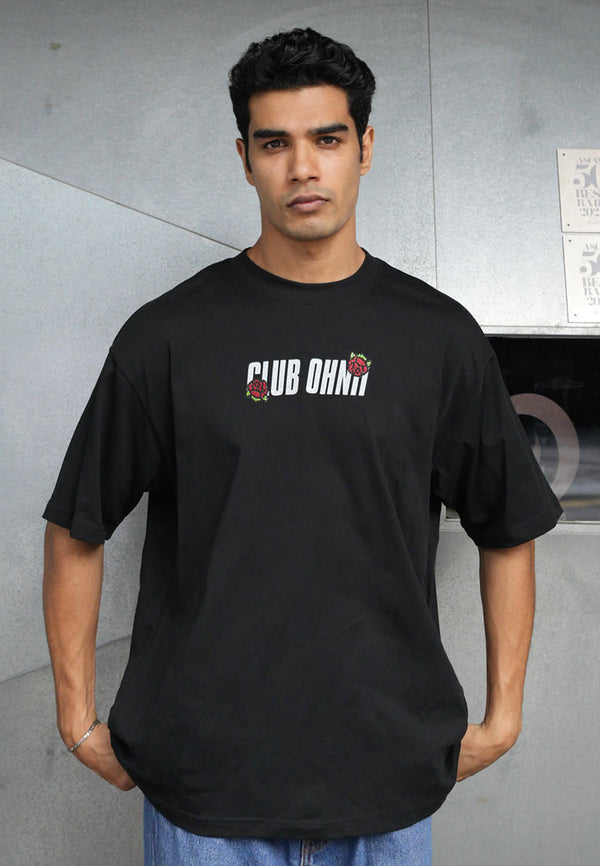 OVERSIZED OHNII FLOWER DIAMOND STANDING HAUGHTY BEAR COTTON JERSEY TSHIRT