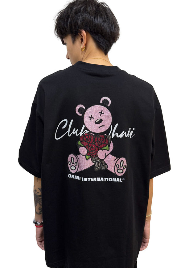OVERSIZED OHNII FLOWER DIAMOND SITTING HAUGHTY BEAR COTTON JERSEY TSHIRT