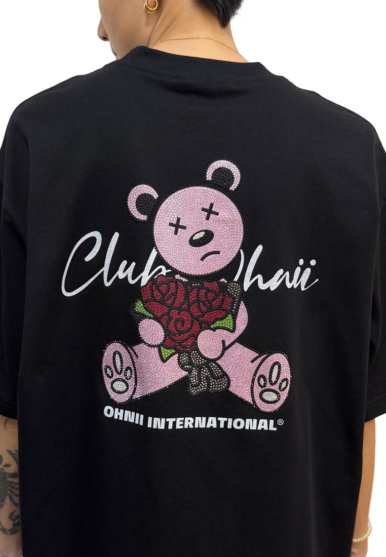 OVERSIZED OHNII FLOWER DIAMOND SITTING HAUGHTY BEAR COTTON JERSEY TSHIRT