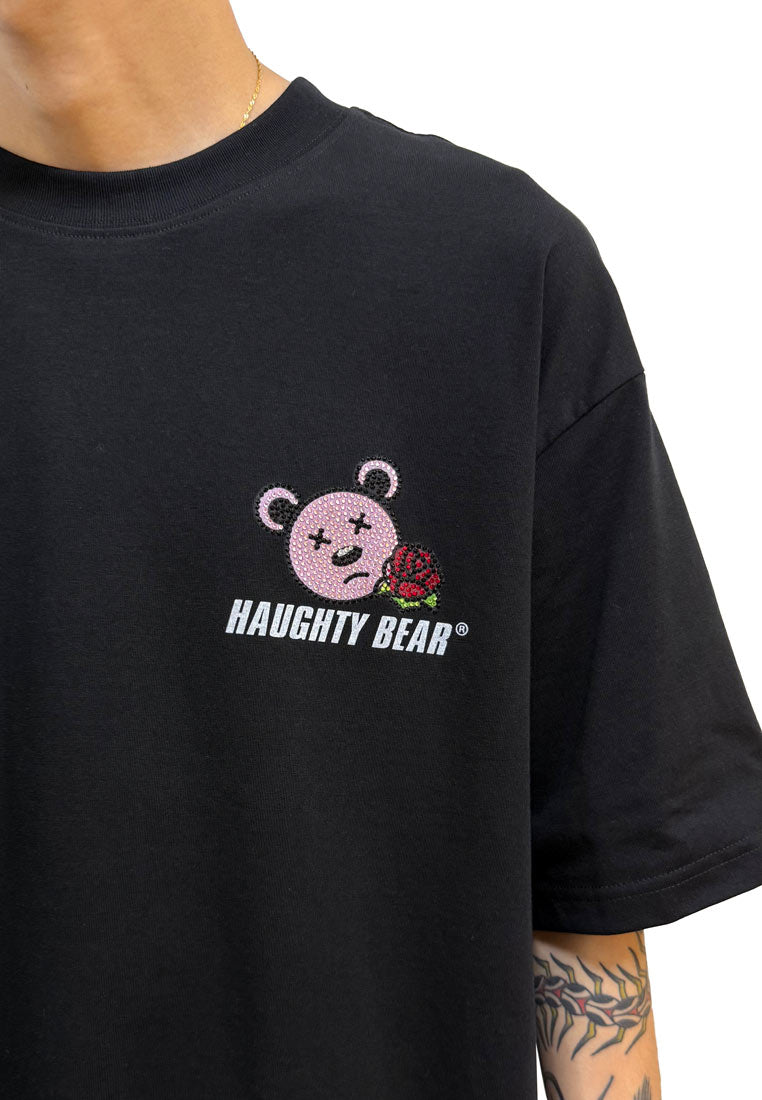 OVERSIZED OHNII FLOWER DIAMOND SITTING HAUGHTY BEAR COTTON JERSEY TSHIRT