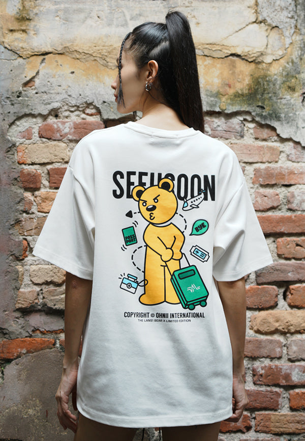 FAREWELL BEAR COTTON JERSEY TSHIRT (WHITE)