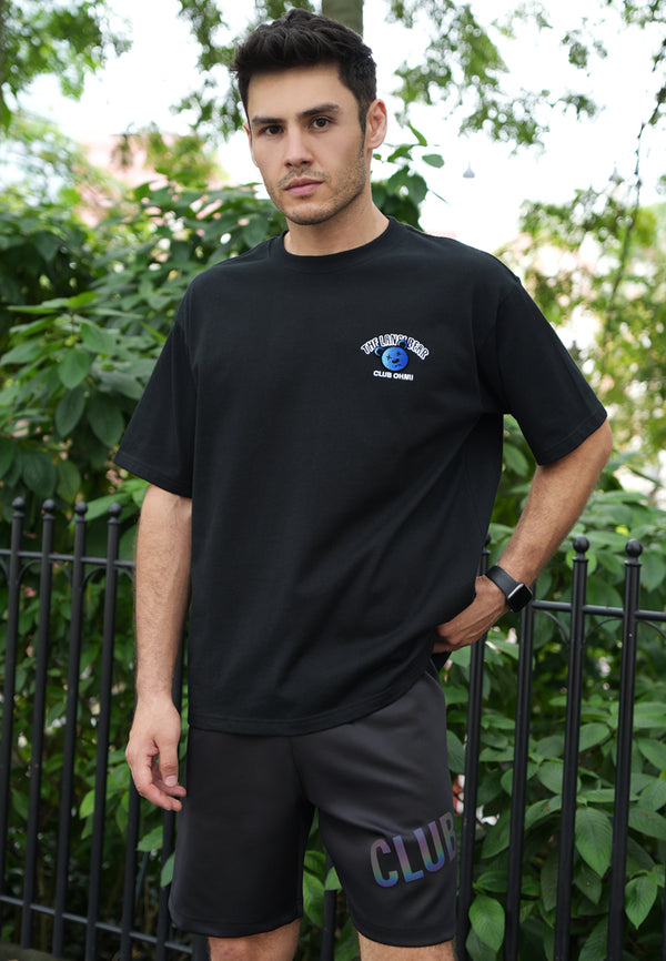 OVERSIZED GRADIENT TUFTING LANSI BEAR COTTON JERSEY TSHIRT