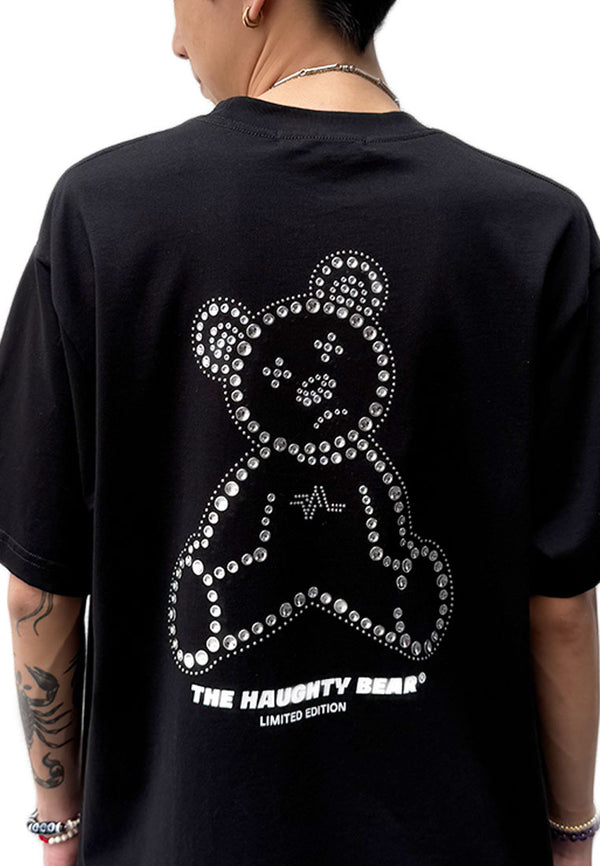 WATER-RESISTANCE: OVERSIZED SITTING METALIC HAUGHTY BEAR COTTON JERSEY TSHIRT