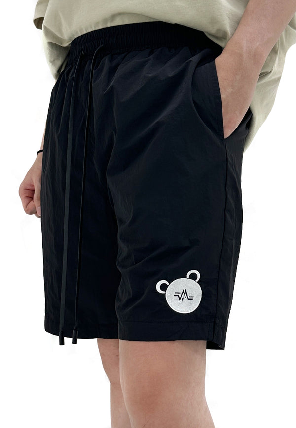 EMBROIDERED BEAR CARGO (BLACK) PANTS