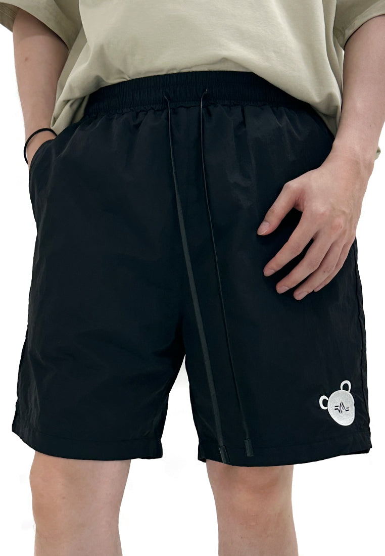 EMBROIDERED BEAR CARGO (BLACK) PANTS