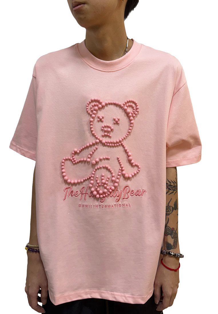 OVERSIZED PEARL HAUGHTY BEAR (PINK) COTTON JERSEY TSHIRT