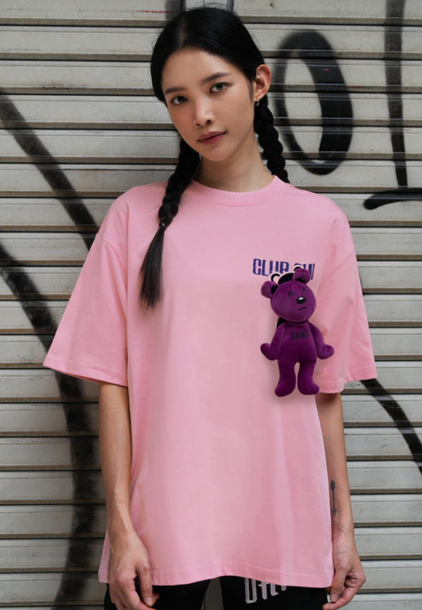 OVERSIZED HAUGHTY BEAR TOY (PINK) COTTON JERSEY TSHIRT