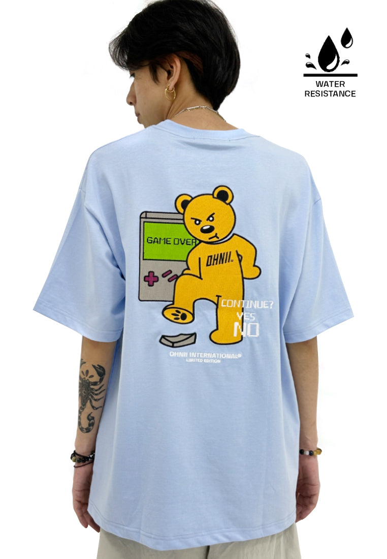 OVERSIZED GAME BOY BEAR (BABY BLUE) COTTON JERSEY TSHIRT