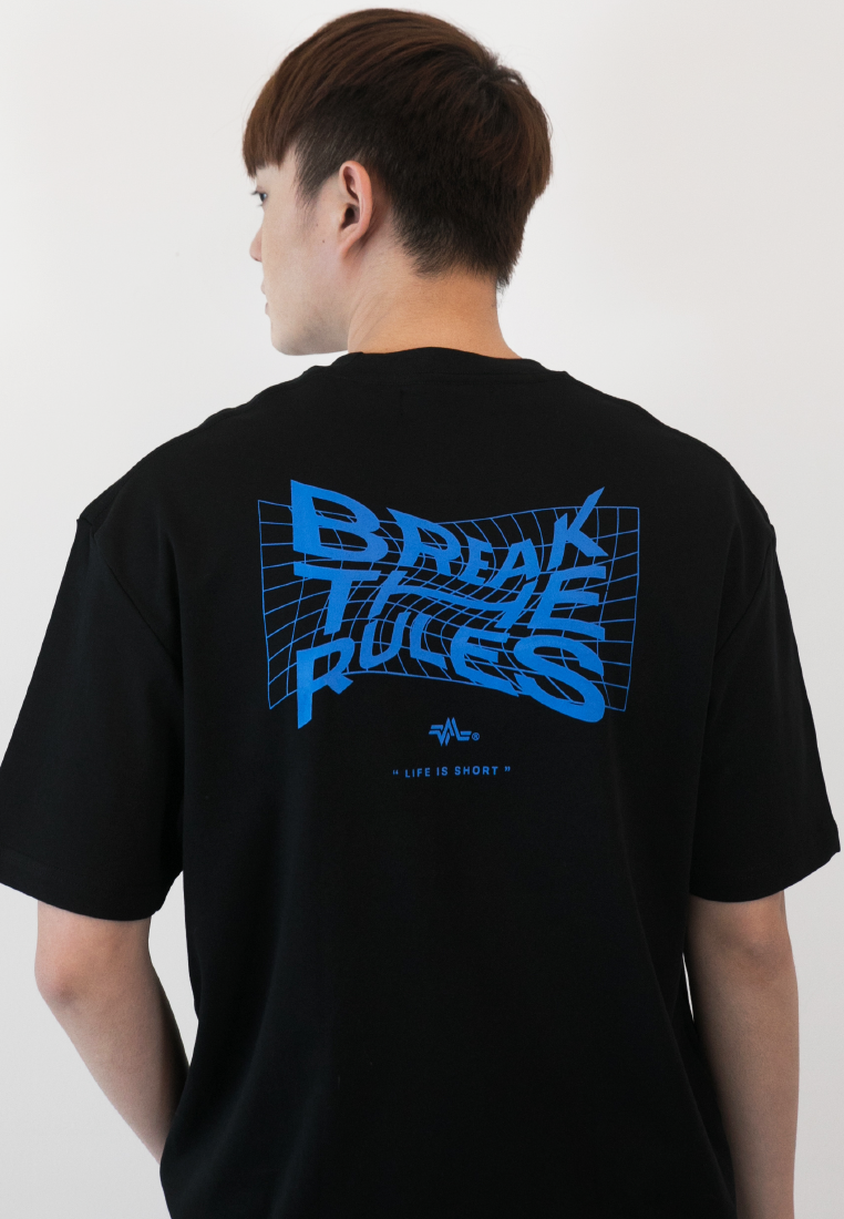 OVERSIZED BREAKTHERULES PRINT COTTON JERSEY TSHIRT - Ohnii Official Site