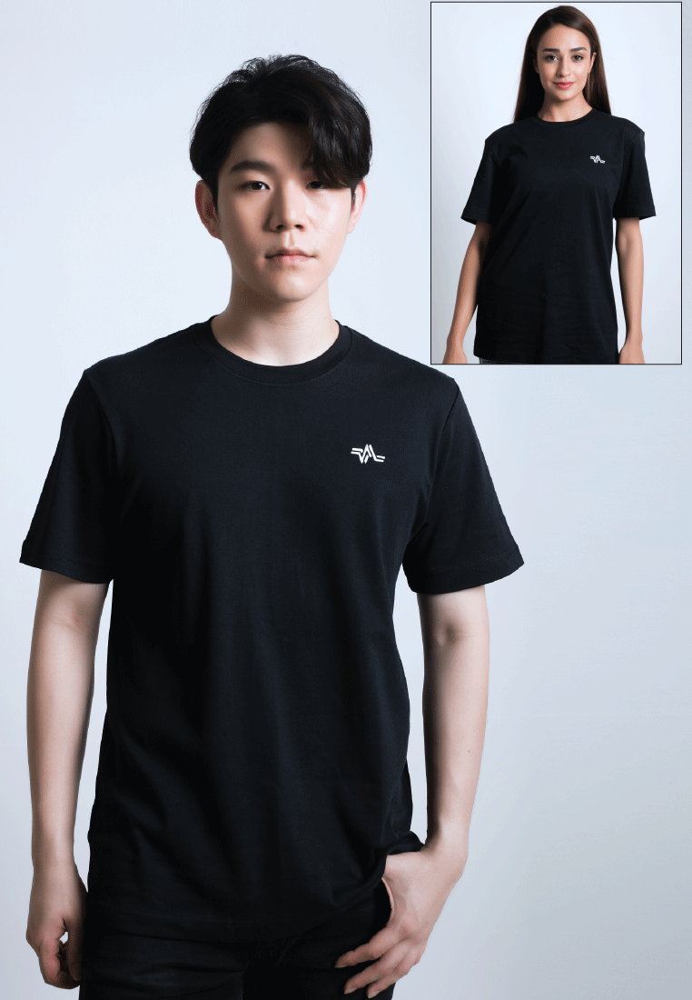 EMBROIDERED LOGOMARK COTTON JERSEY T-SHIRT (BLACK) - Ohnii Official Site