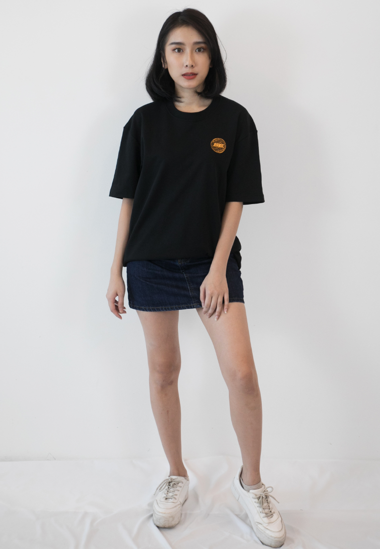 OVERSIZED FUTURISTIC PRINT COTTON JERSEY TSHIRT - Ohnii Official Site