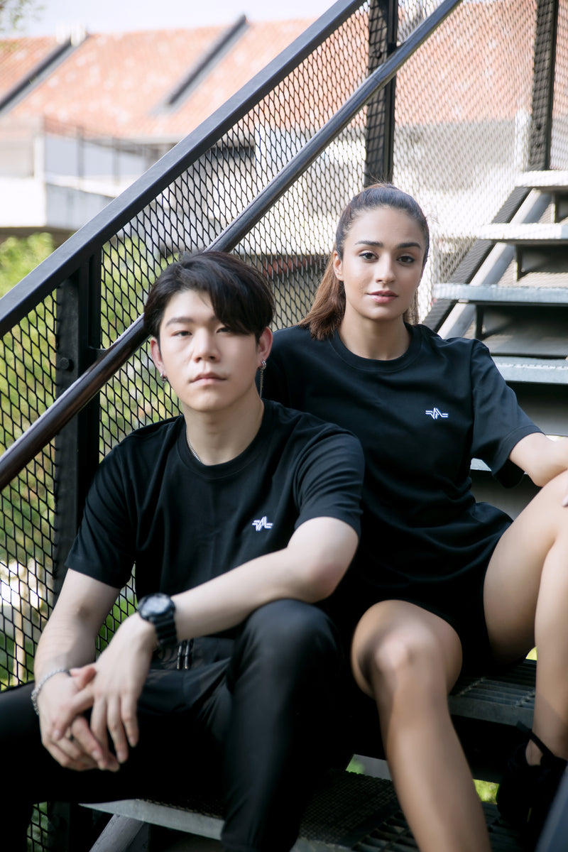 EMBROIDERED LOGOMARK COTTON JERSEY T-SHIRT (BLACK) - Ohnii Official Site