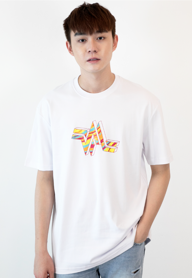 OVERSIZED CAMO REPETITION PRINT COTTON JERSEY T-SHIRT (WHITE) - Ohnii Official Site