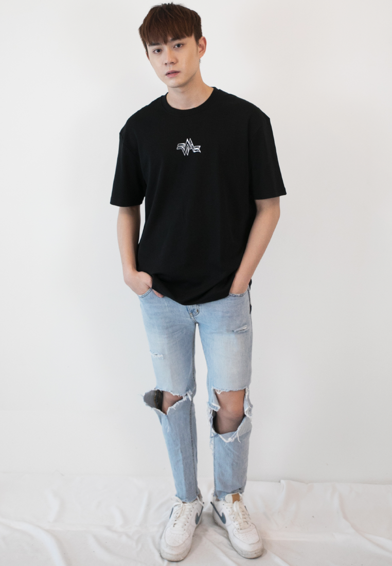 OVERSIZED KITSUNE PRINT COTTON JERSEY TSHIRT - Ohnii Official Site