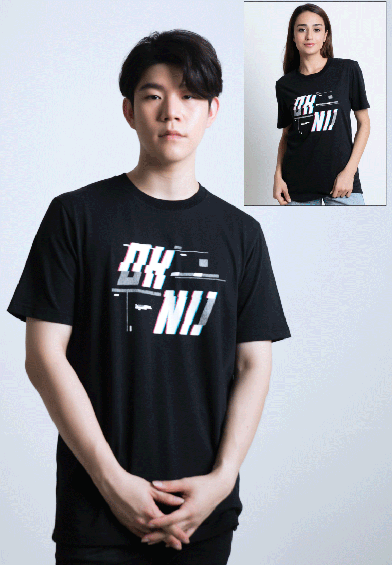 LOGO GLITCH PRINT COTTON JERSEY T-SHIRT - Ohnii Official Site