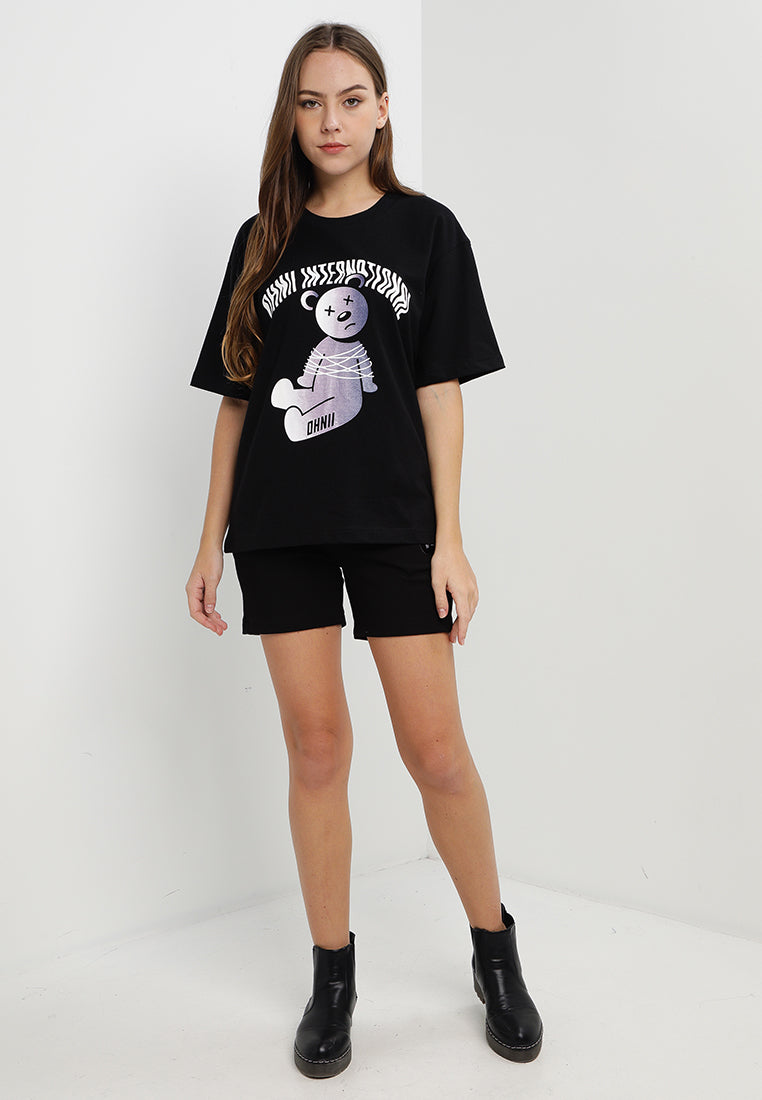 OVERSIZED KIDNAPPED BEAR COTTON JERSEY TSHIRT