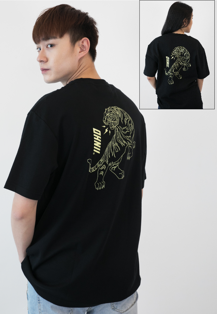OVERSIZED TIGER PRINT COTTON JERSEY TSHIRT - Ohnii Official Site