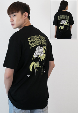 OVERSIZED BLOSSOMING SOULS FLORAL PRINT COTTON JERSEY TSHIRT - Ohnii Official Site