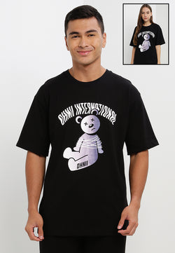 OVERSIZED KIDNAPPED BEAR COTTON JERSEY TSHIRT
