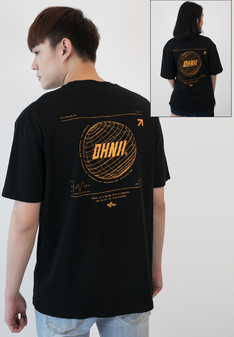 OVERSIZED FUTURISTIC PRINT COTTON JERSEY TSHIRT - Ohnii Official Site
