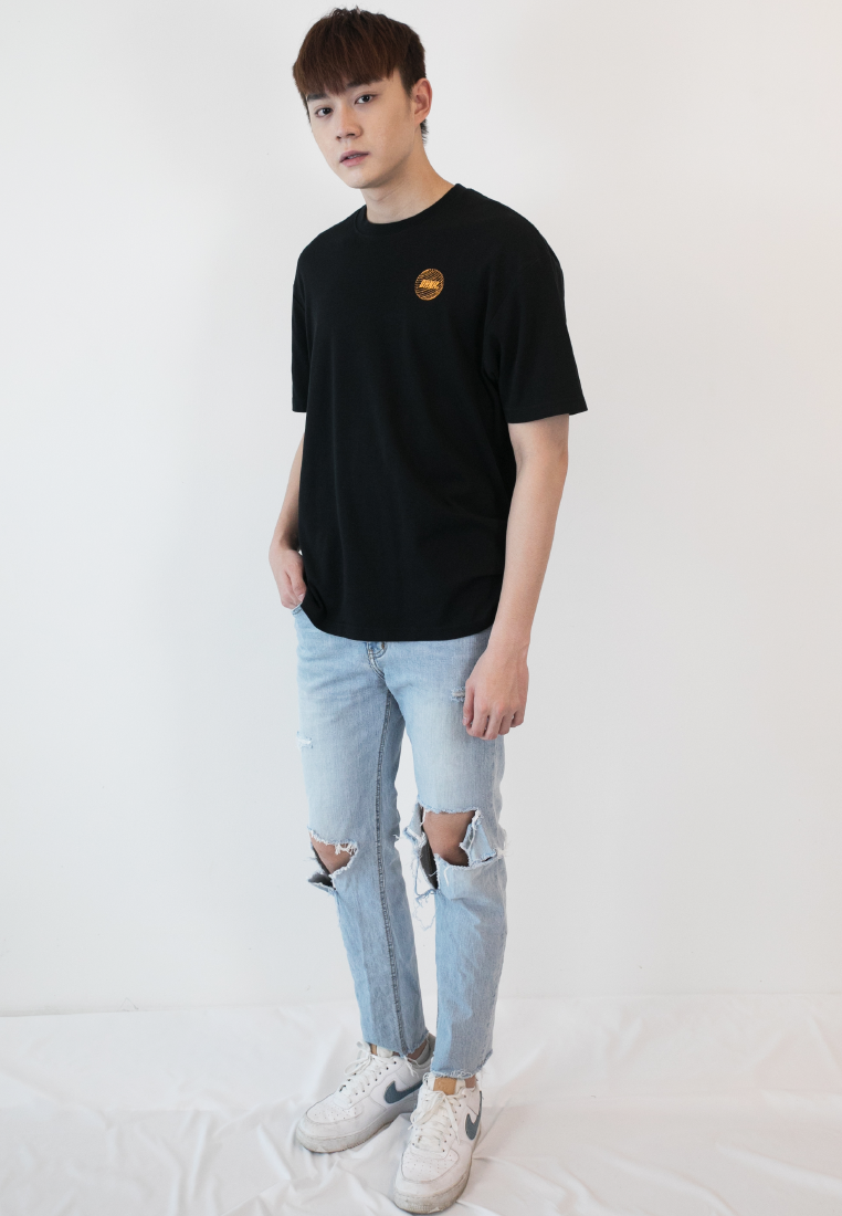 OVERSIZED FUTURISTIC PRINT COTTON JERSEY TSHIRT - Ohnii Official Site