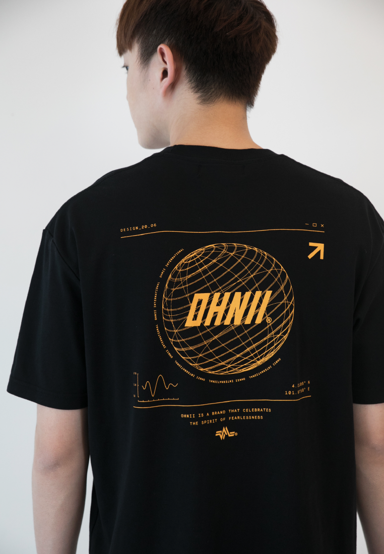 OVERSIZED FUTURISTIC PRINT COTTON JERSEY TSHIRT - Ohnii Official Site