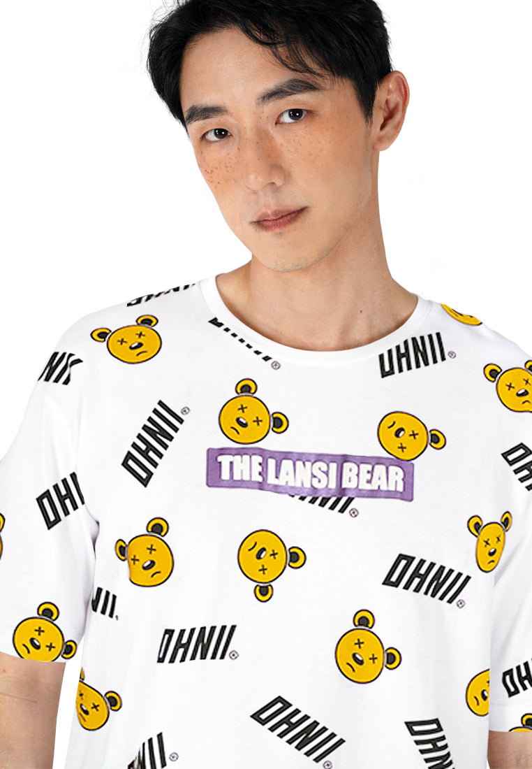 OVERSIZED ALL OVER THE BEAR COTTON JERSEY TSHIRT