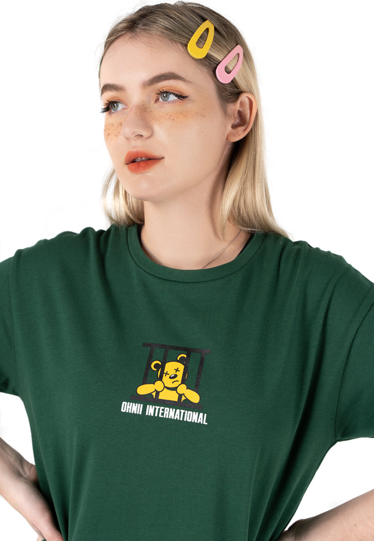 OVERSIZED BUDDY IN CRIME BEAR COTTON JERSEY TSHIRT
