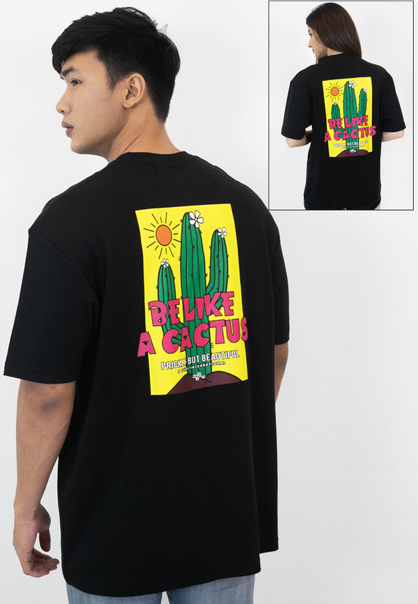 OVERSIZED BE LIKE A CACTUS COTTON JERSEY TSHIRT (BL) - Ohnii Official Site