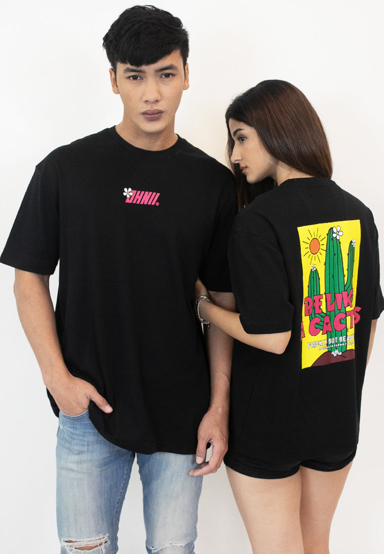 OVERSIZED BE LIKE A CACTUS COTTON JERSEY TSHIRT (BL) - Ohnii Official Site