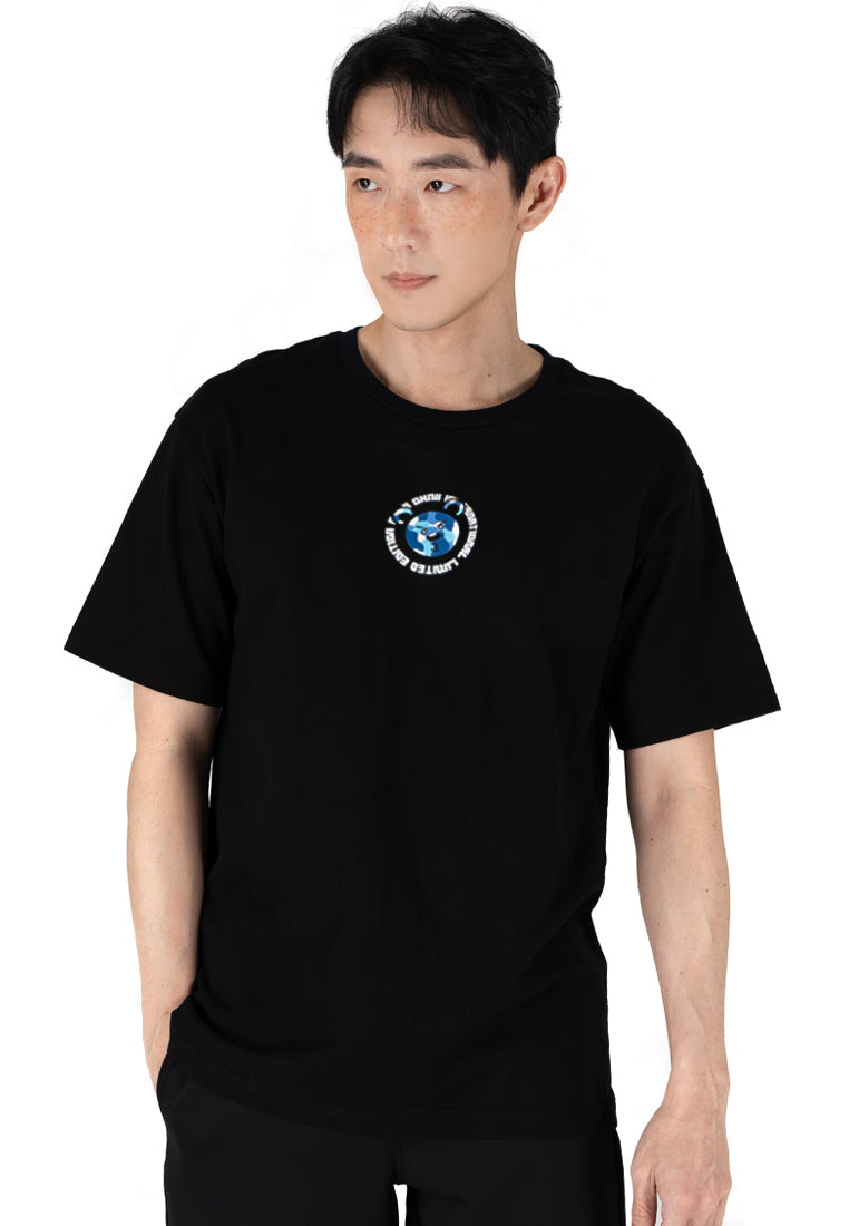OVERSIZED CAMO BLUE BEAR COTTON JERSEY TSHIRT