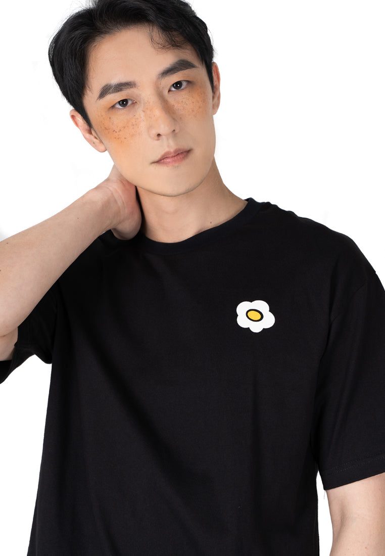 OVERSIZED CHECKERED FULL BEAR COTTON JERSEY TSHIRT